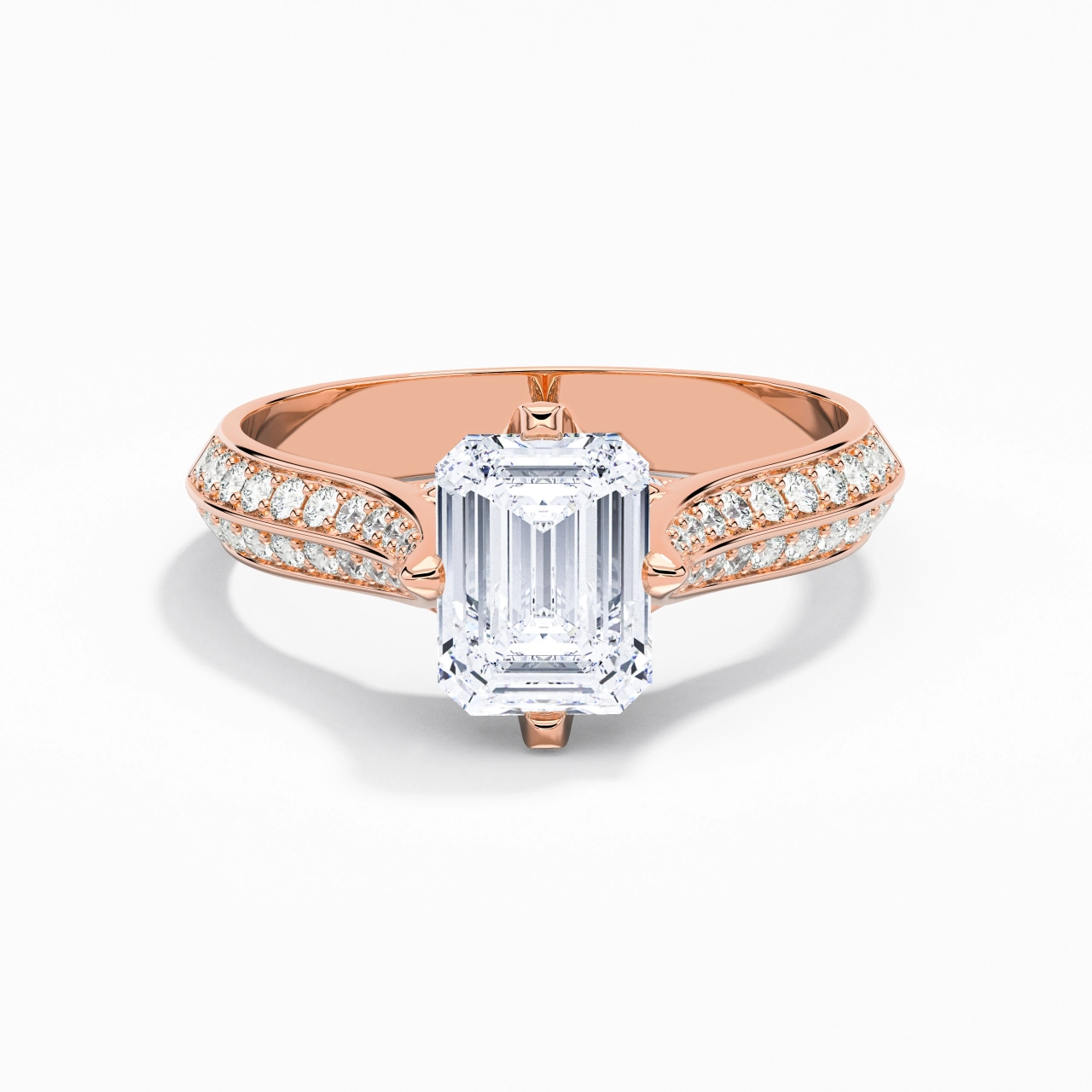 Pavé Oriente - Occidente Anillo de Compromiso 2.00ct Moissanita