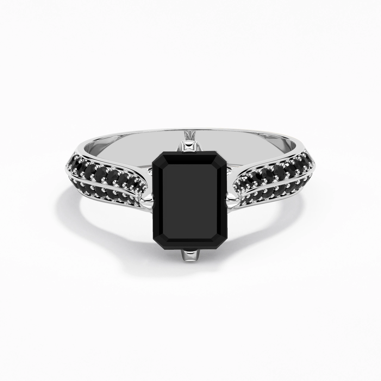 Clásico Esmeralda 2.00ct Circonio cúbico Anillo de Compromiso