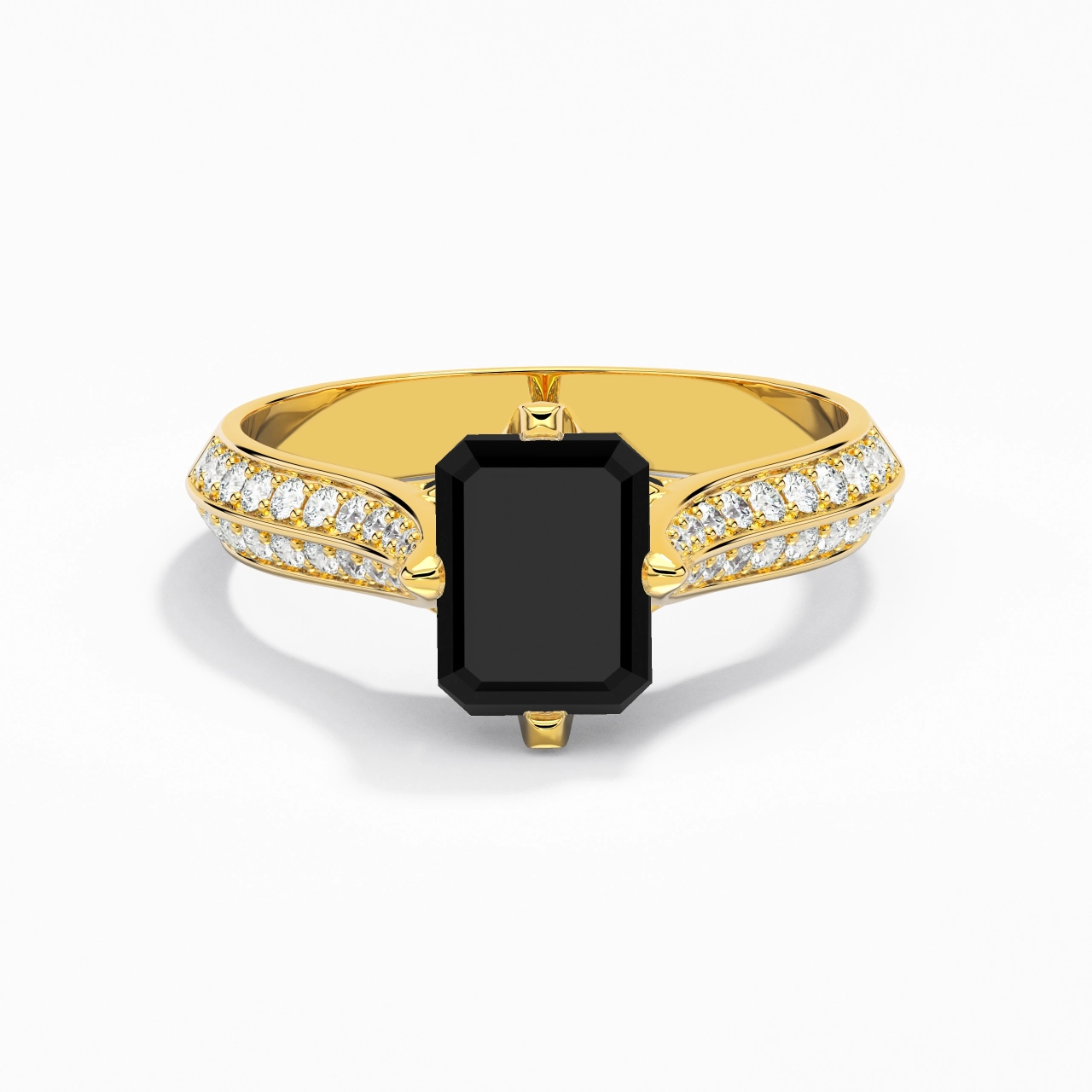 Pavé Est Ouest Bague de fiançailles 2.00ct Zircon cubique