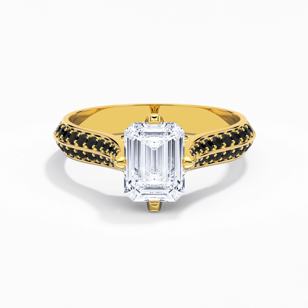 Classique Émeraude 2.00ct Zircon cubique Bague de fiançailles