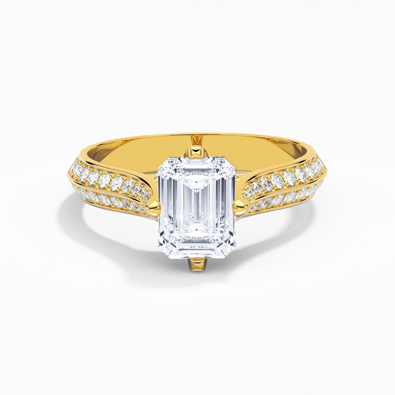 Pavé Est Ouest Bague de fiançailles 2.00ct Zircon cubique