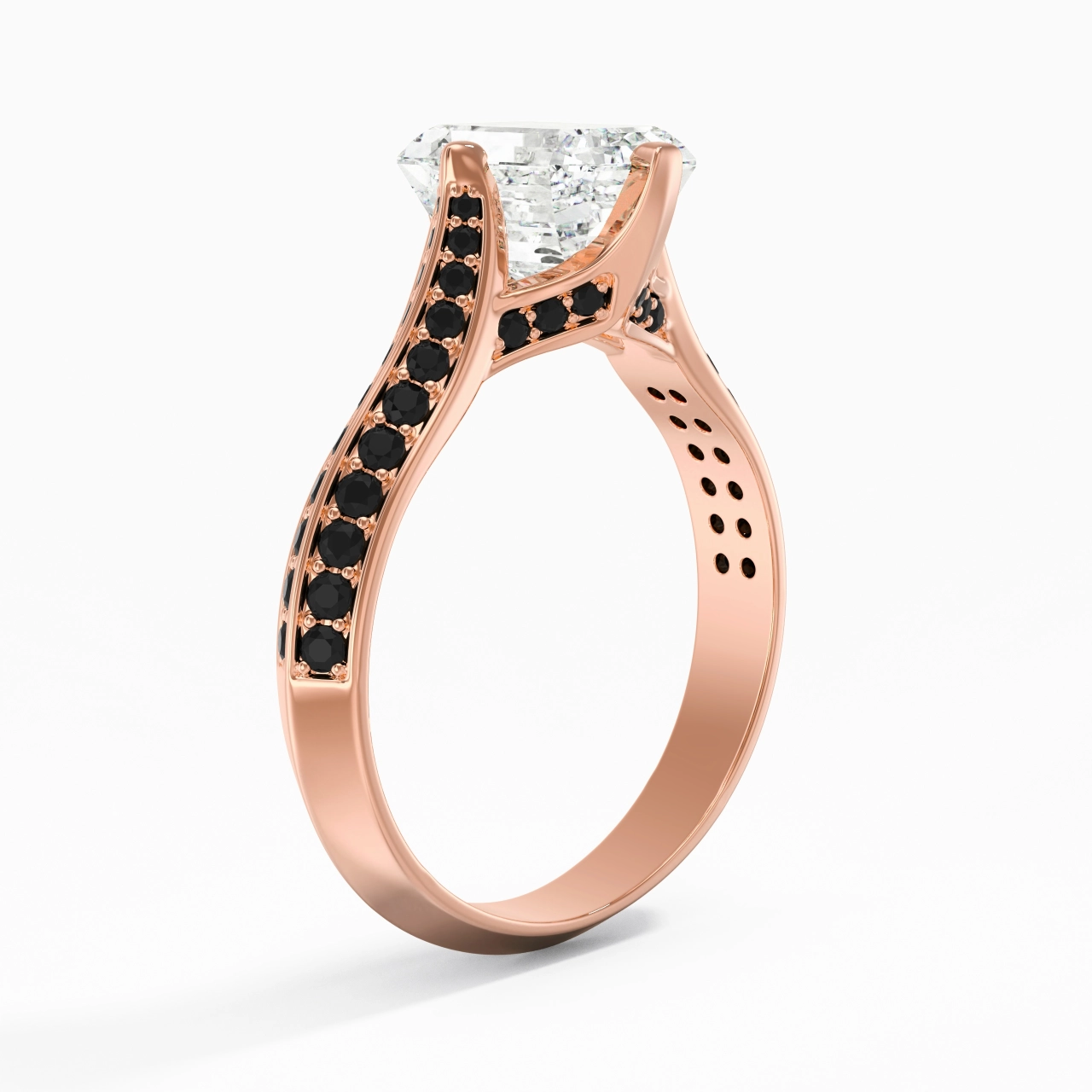 Classique Émeraude 2.00ct Zircon cubique Bague de fiançailles