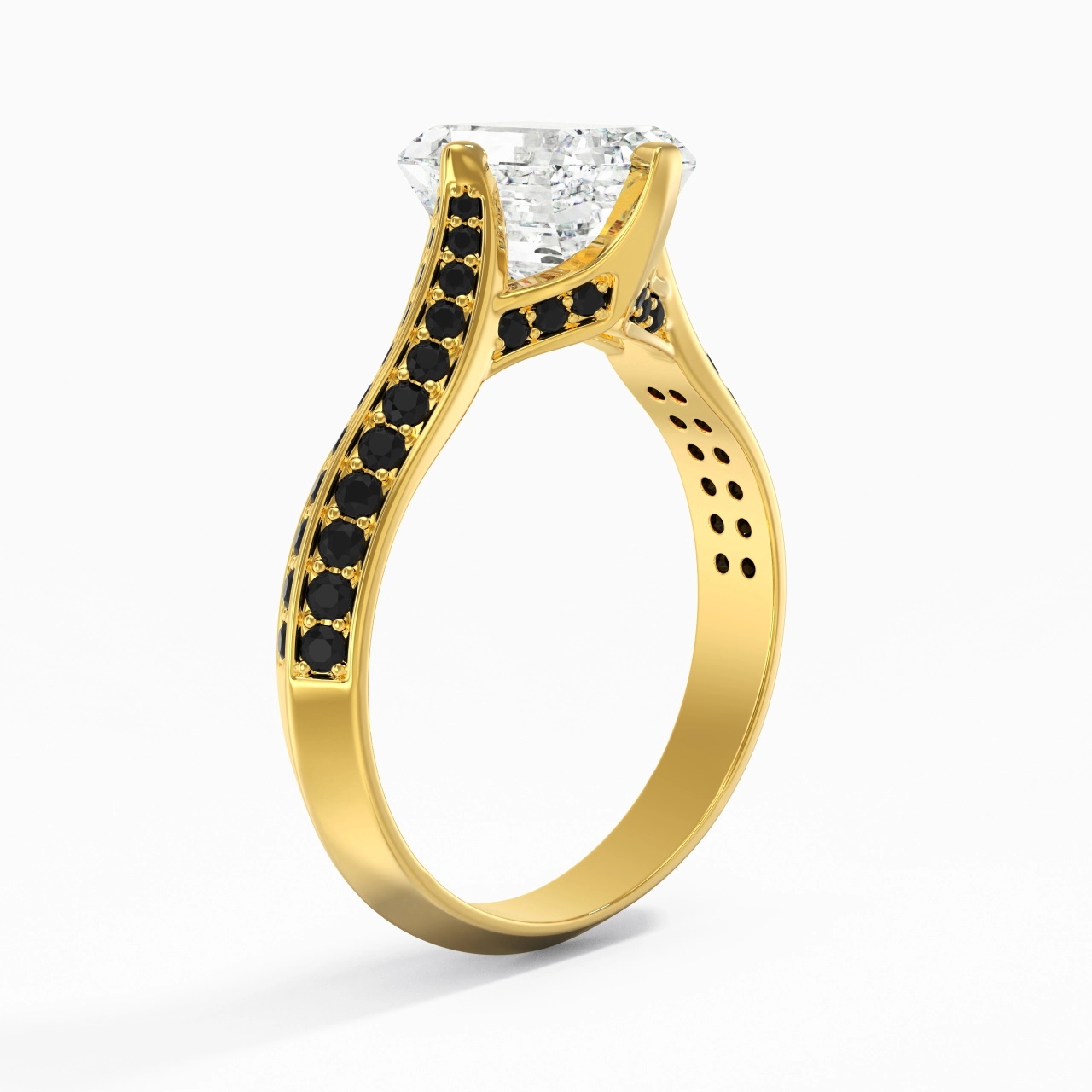 Classique Émeraude 2.00ct Zircon cubique Bague de fiançailles