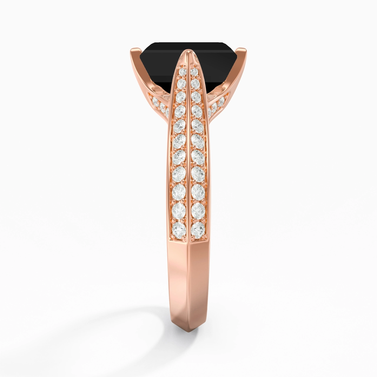 Pavé Est Ouest Bague de fiançailles 2.00ct Zircon cubique