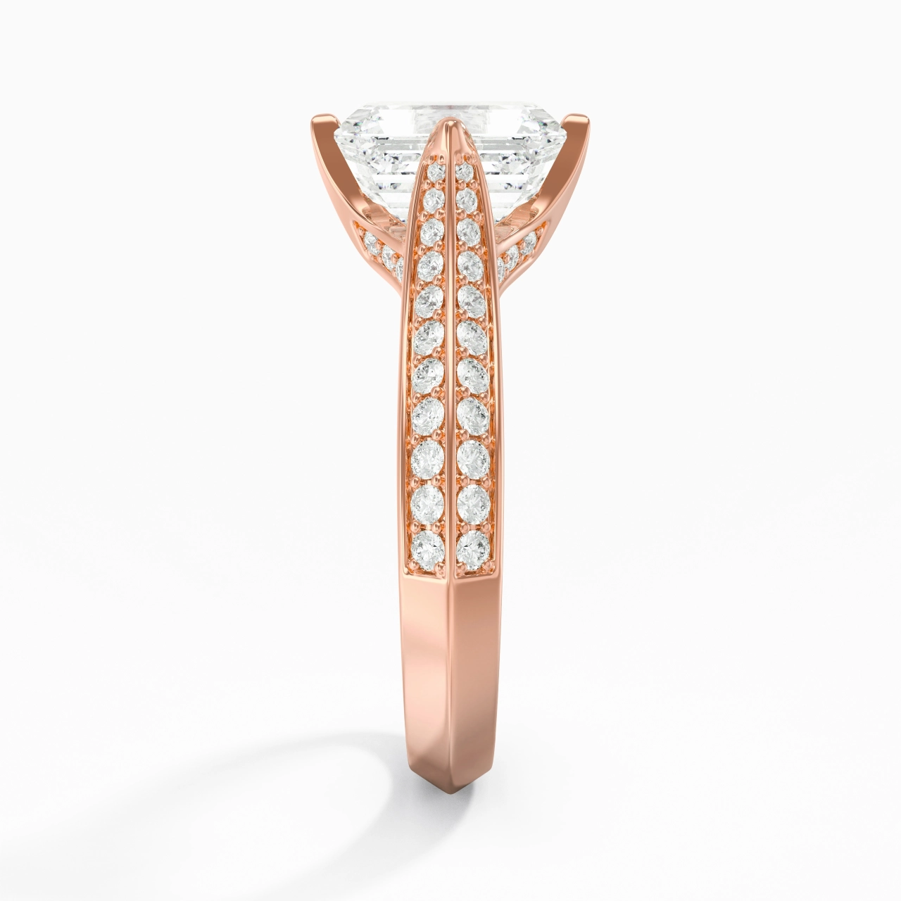 Pavé Oriente - Occidente Anillo de Compromiso 2.00ct Moissanita