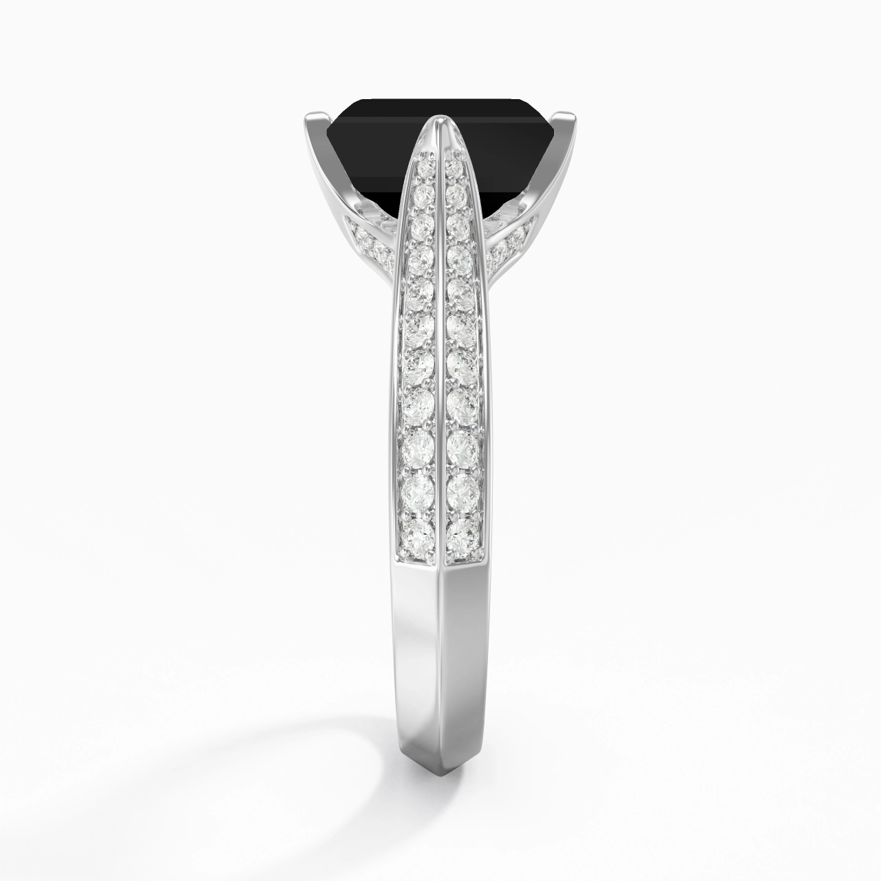 Pavé Est Ouest Bague de fiançailles 2.00ct Zircon cubique