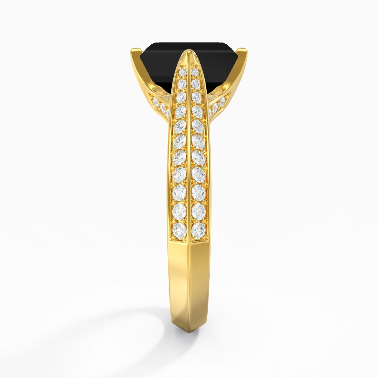 Pavé Est Ouest Bague de fiançailles 2.00ct Zircon cubique