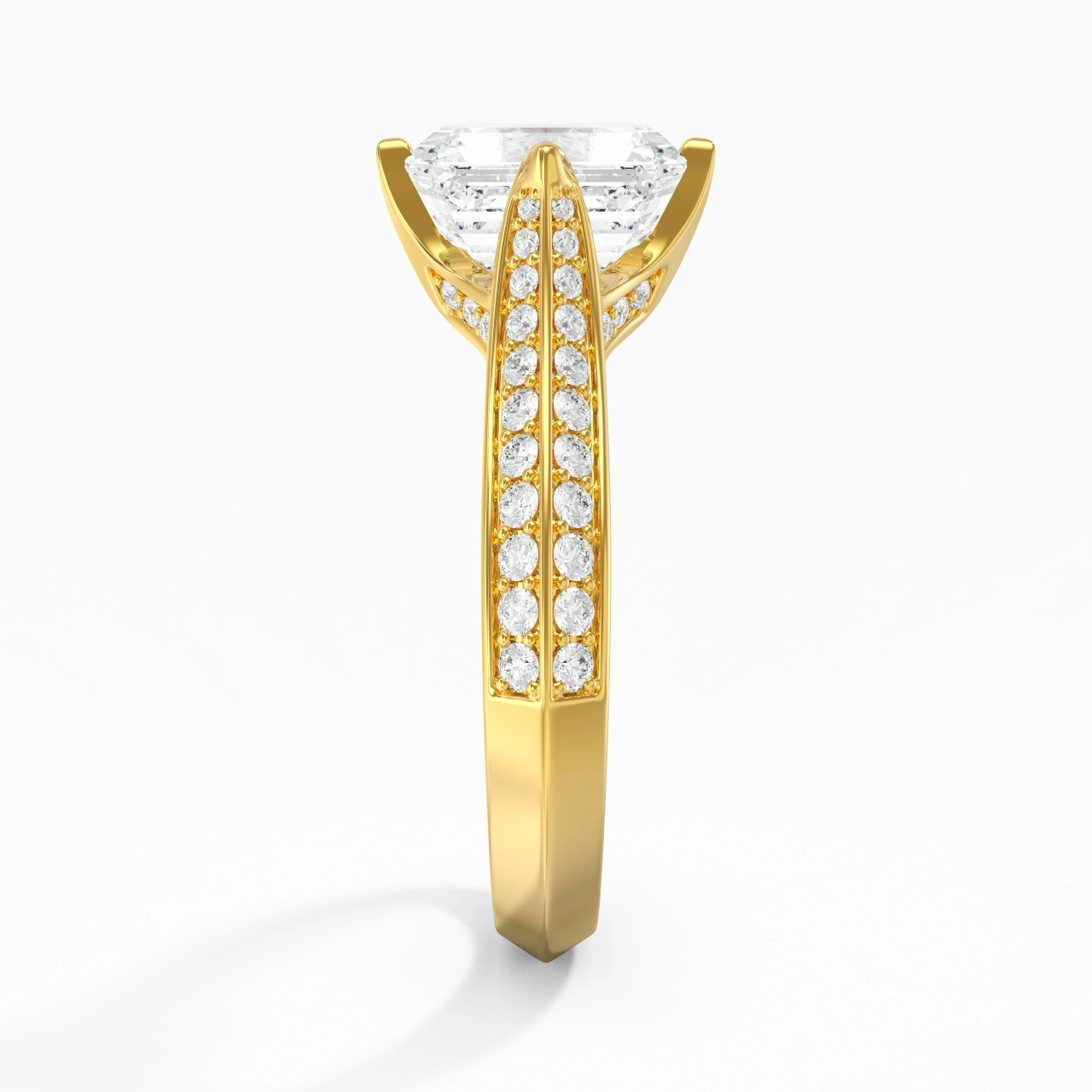 Pavé Est Ouest Bague de fiançailles 2.00ct Zircon cubique