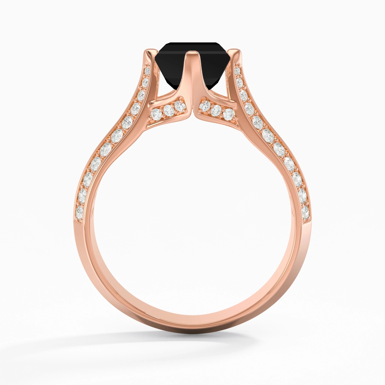 Pavé Est Ouest Bague de fiançailles 2.00ct Zircon cubique