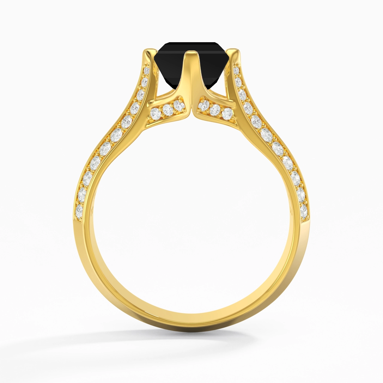 Pavé Est Ouest Bague de fiançailles 2.00ct Zircon cubique