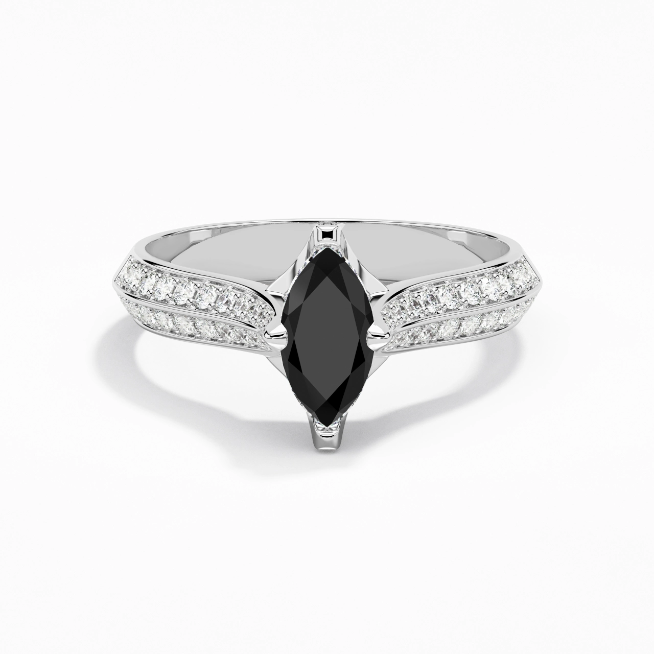 Pavé Est Ouest Bague de fiançailles 0.80ct Zircon cubique