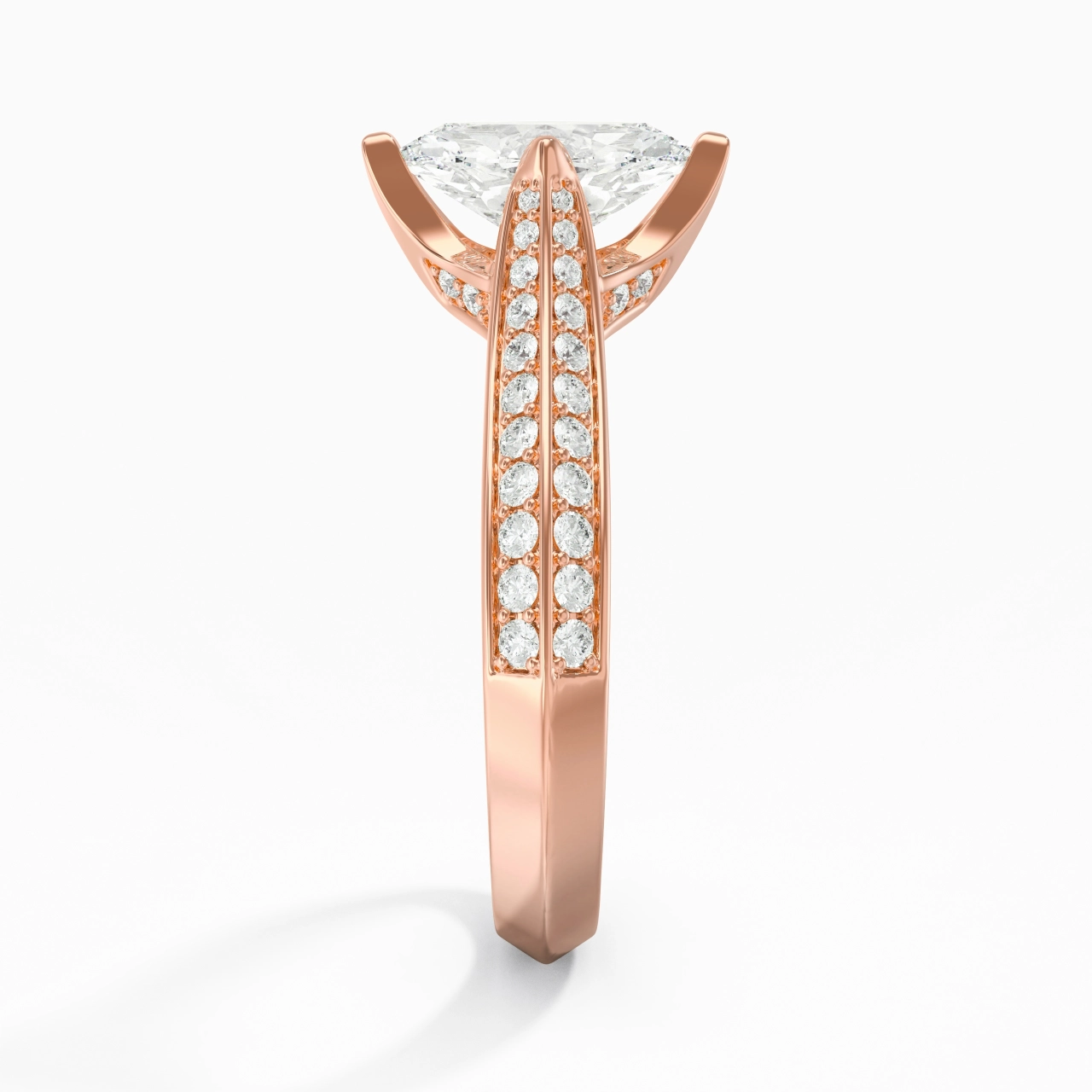 Pavé Oriente - Occidente Anillo de Compromiso 0.80ct Moissanita