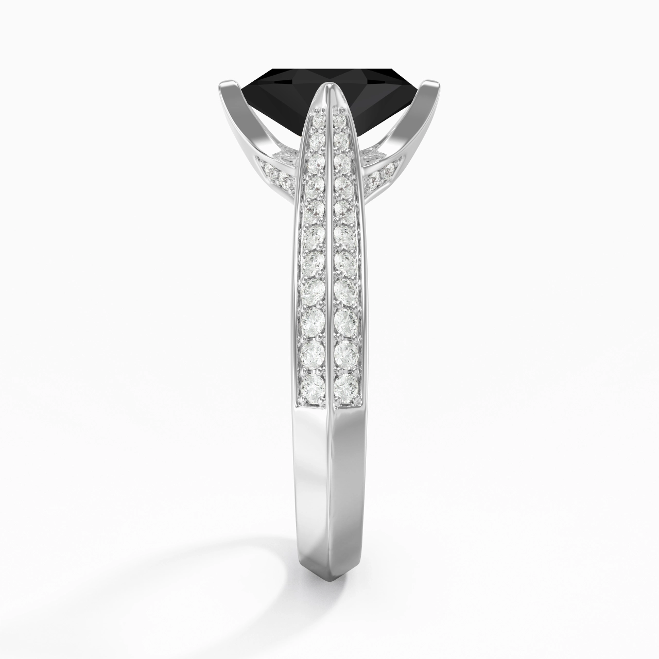 Pavé Est Ouest Bague de fiançailles 0.80ct Zircon cubique