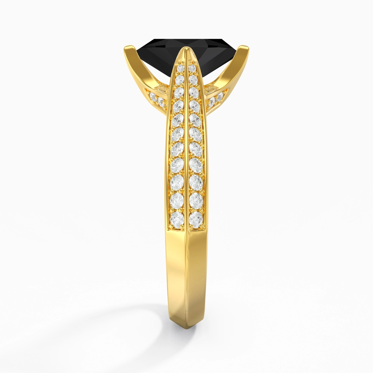 Pavé Est Ouest Bague de fiançailles 0.80ct Zircon cubique