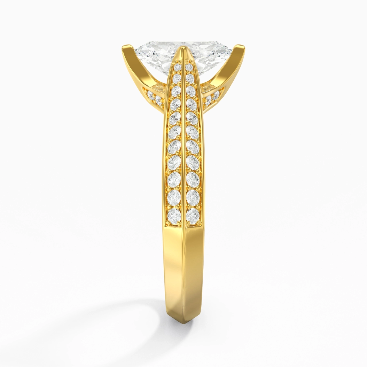 Pavé Est Ouest Bague de fiançailles 0.80ct Zircon cubique