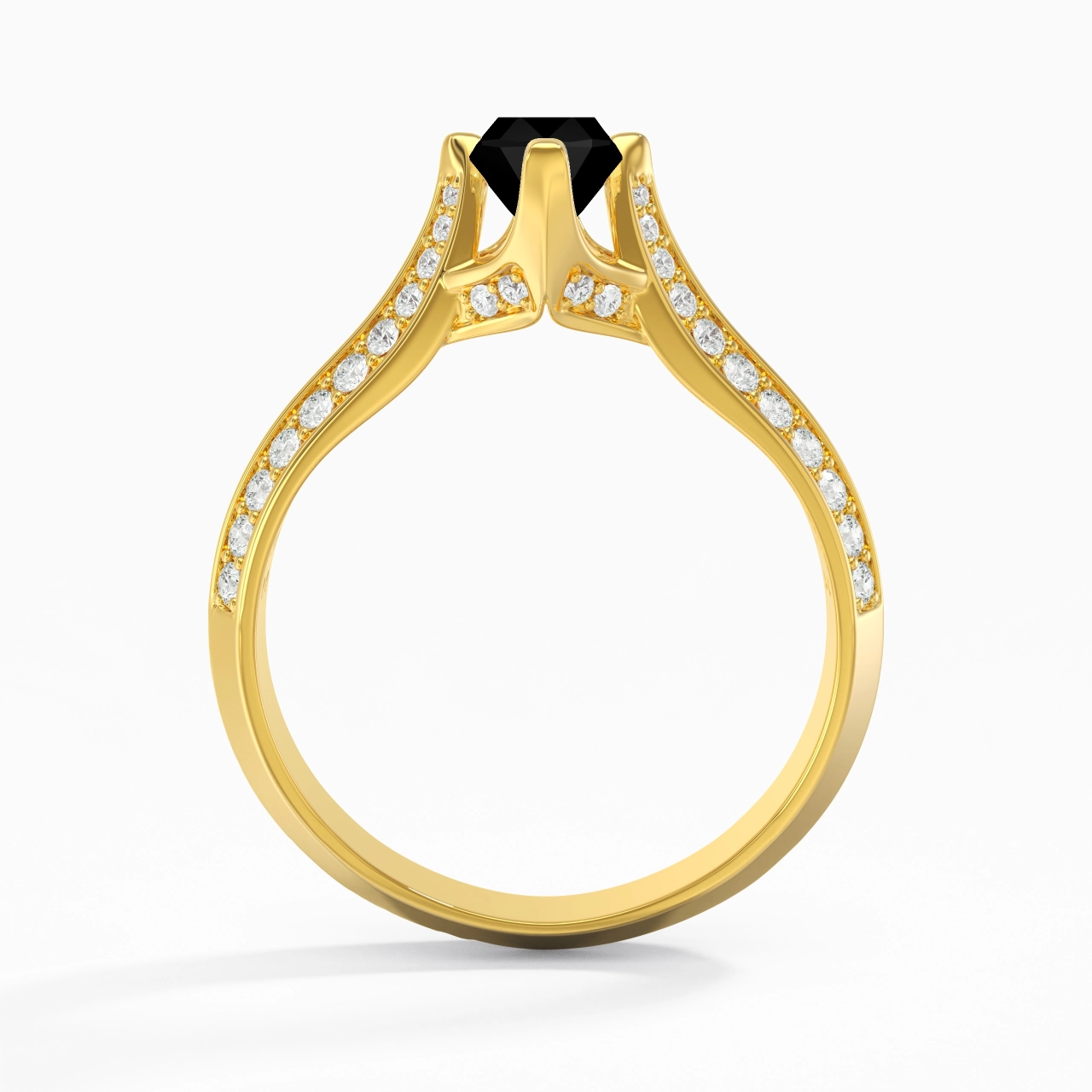 Pavé Est Ouest Bague de fiançailles 0.80ct Zircon cubique