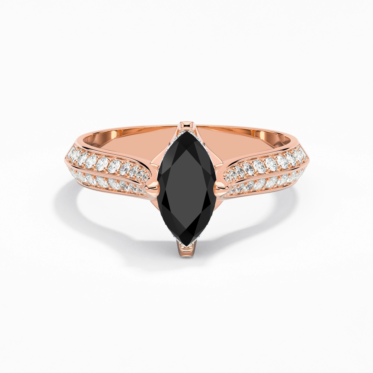 Pavé Est Ouest Bague de fiançailles 1.00ct Zircon cubique