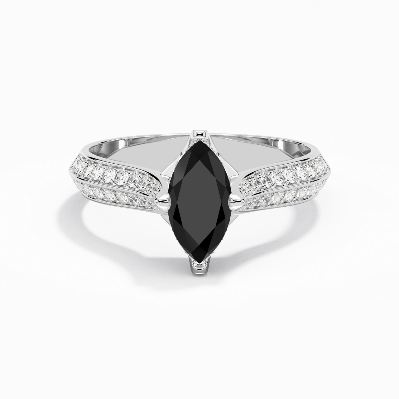 Pavé Est Ouest Bague de fiançailles 1.00ct Zircon cubique