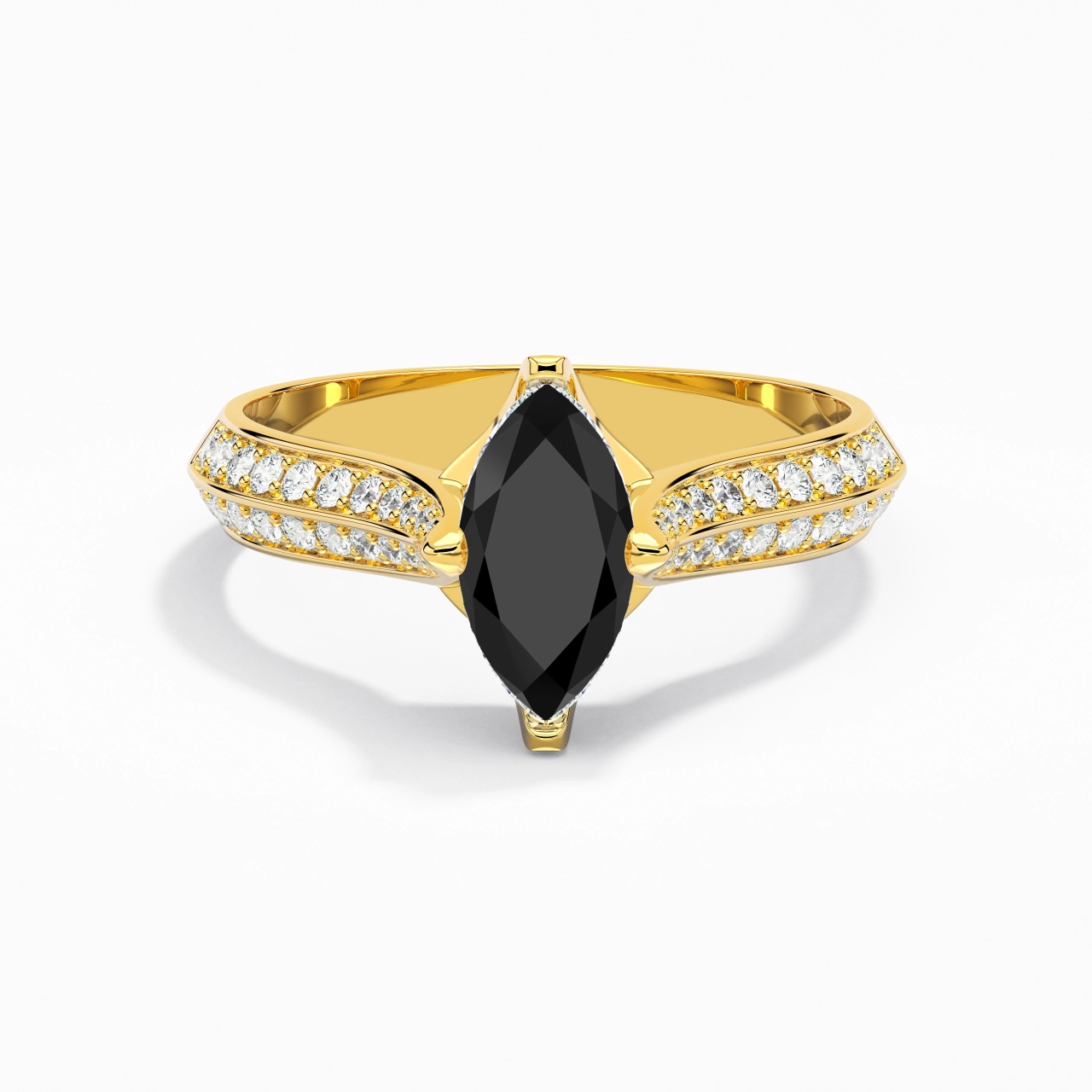 Pavé Est Ouest Bague de fiançailles 1.00ct Zircon cubique