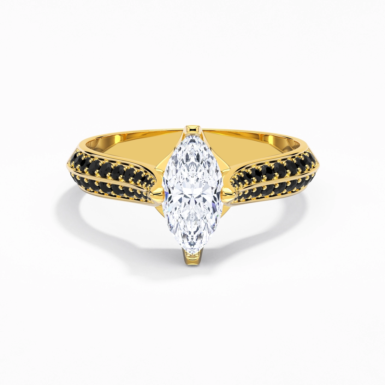 Classique Marquise 1.00ct Zircon cubique Bague de fiançailles