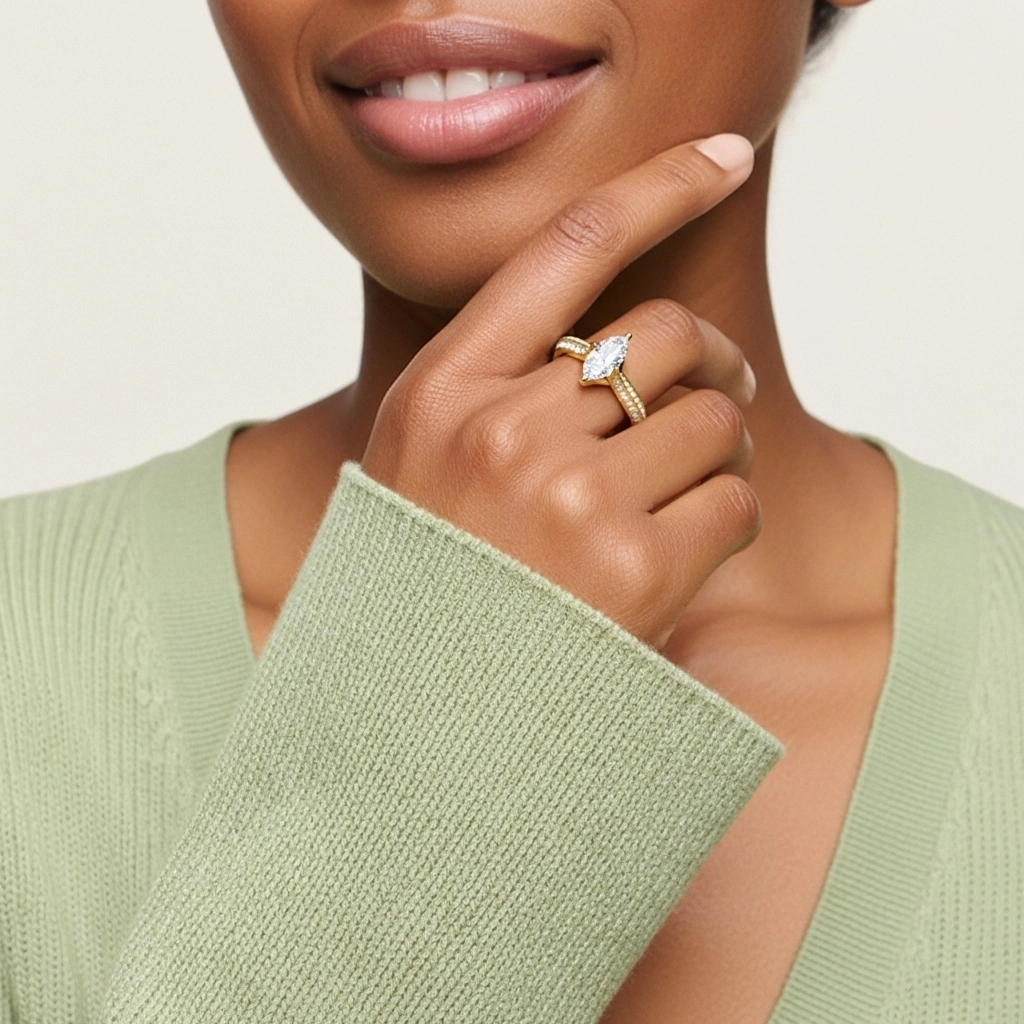 Pavé Est Ouest Bague de fiançailles 2.00ct Zircon cubique