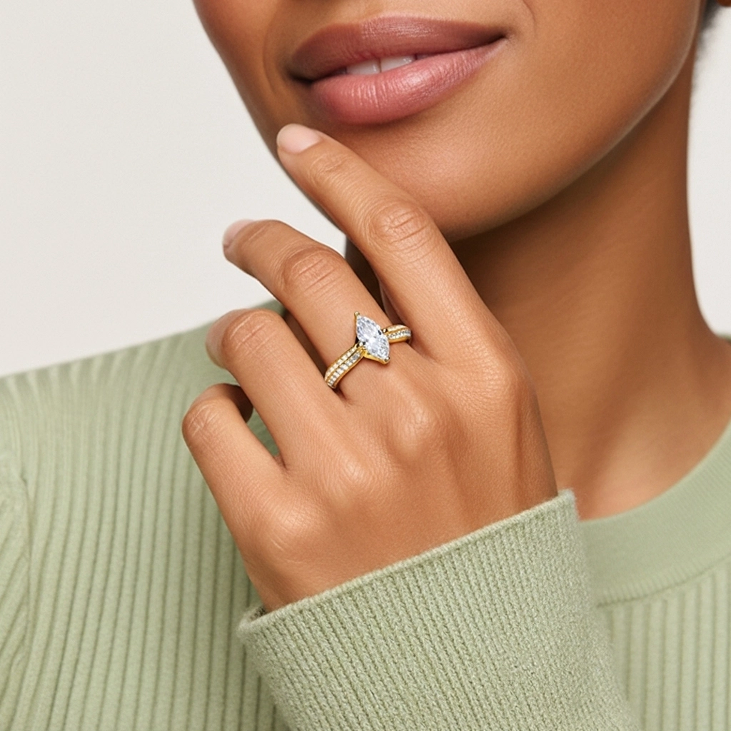 Pavé Est Ouest Bague de fiançailles 2.00ct Zircon cubique