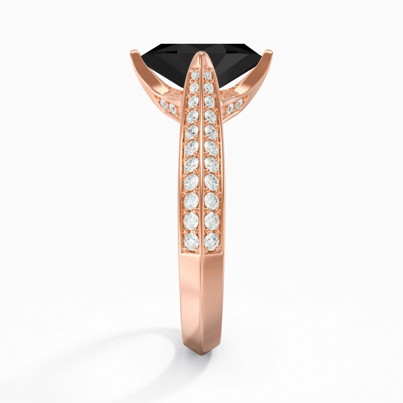 Pavé Est Ouest Bague de fiançailles 1.00ct Zircon cubique