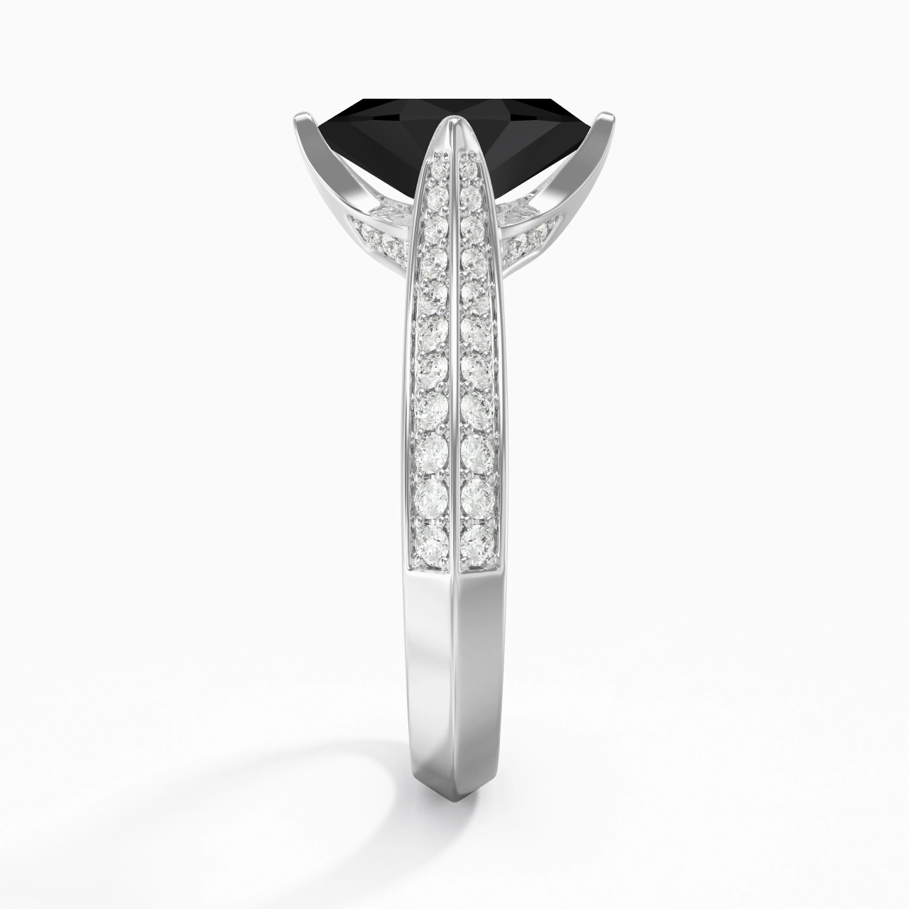 Pavé Est Ouest Bague de fiançailles 1.00ct Zircon cubique