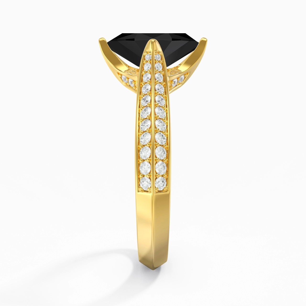 Pavé Est Ouest Bague de fiançailles 1.00ct Zircon cubique