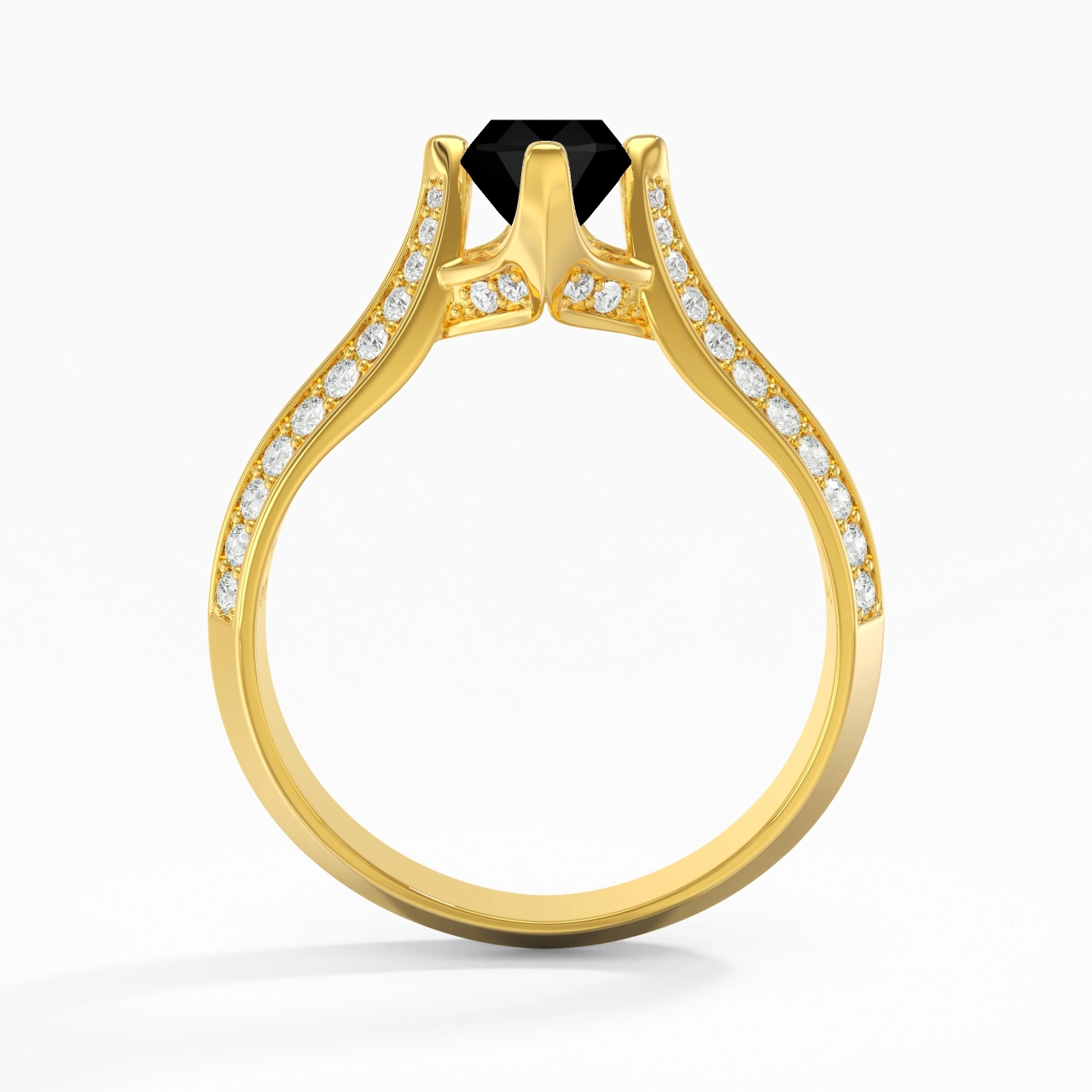 Pavé Est Ouest Bague de fiançailles 1.00ct Zircon cubique