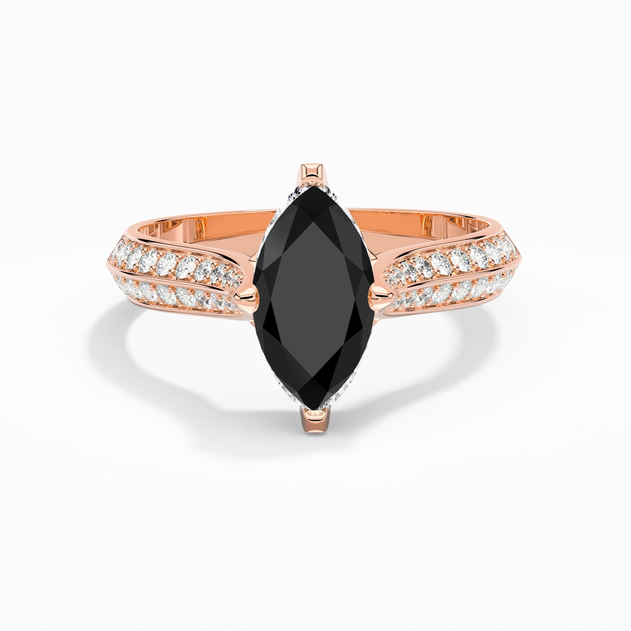 Pavé Est Ouest Bague de fiançailles 2.00ct Zircon cubique