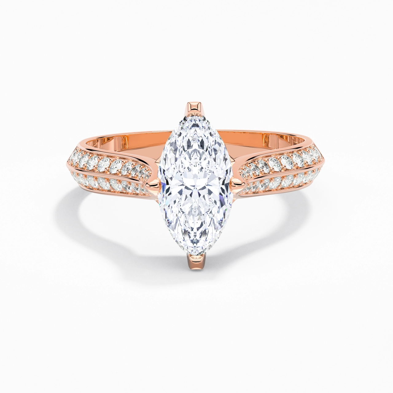 Pavé Oriente - Occidente Anillo de Compromiso 2.00ct Moissanita