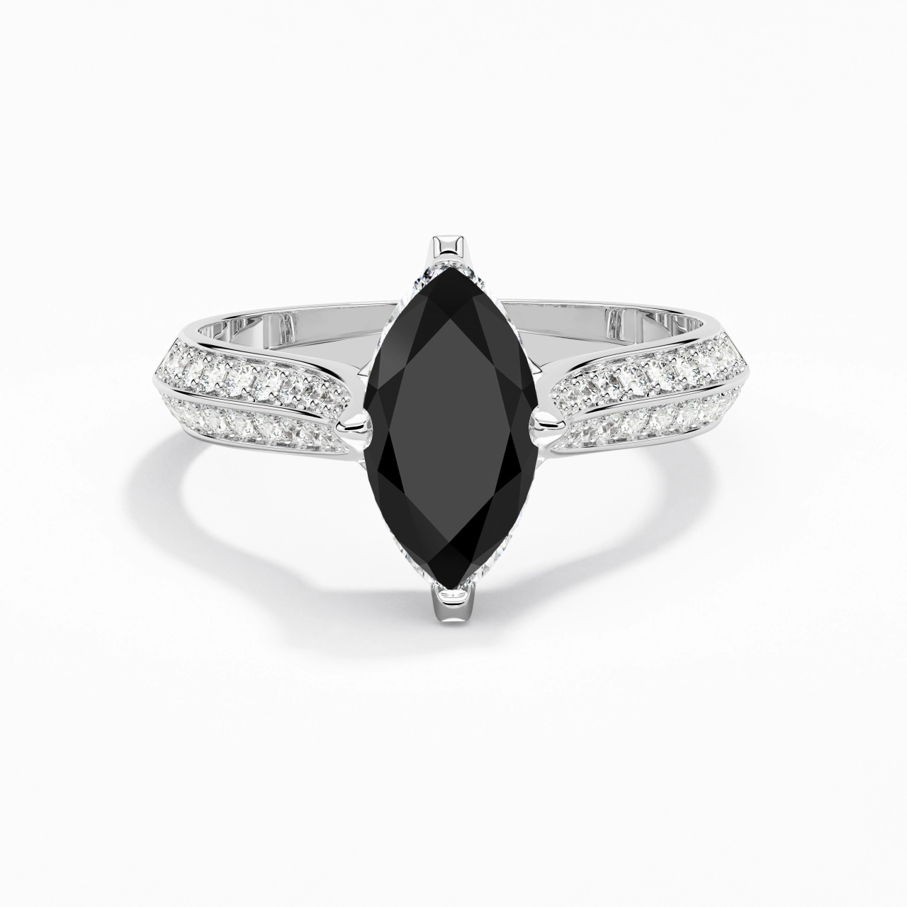 Pavé Est Ouest Bague de fiançailles 2.00ct Zircon cubique