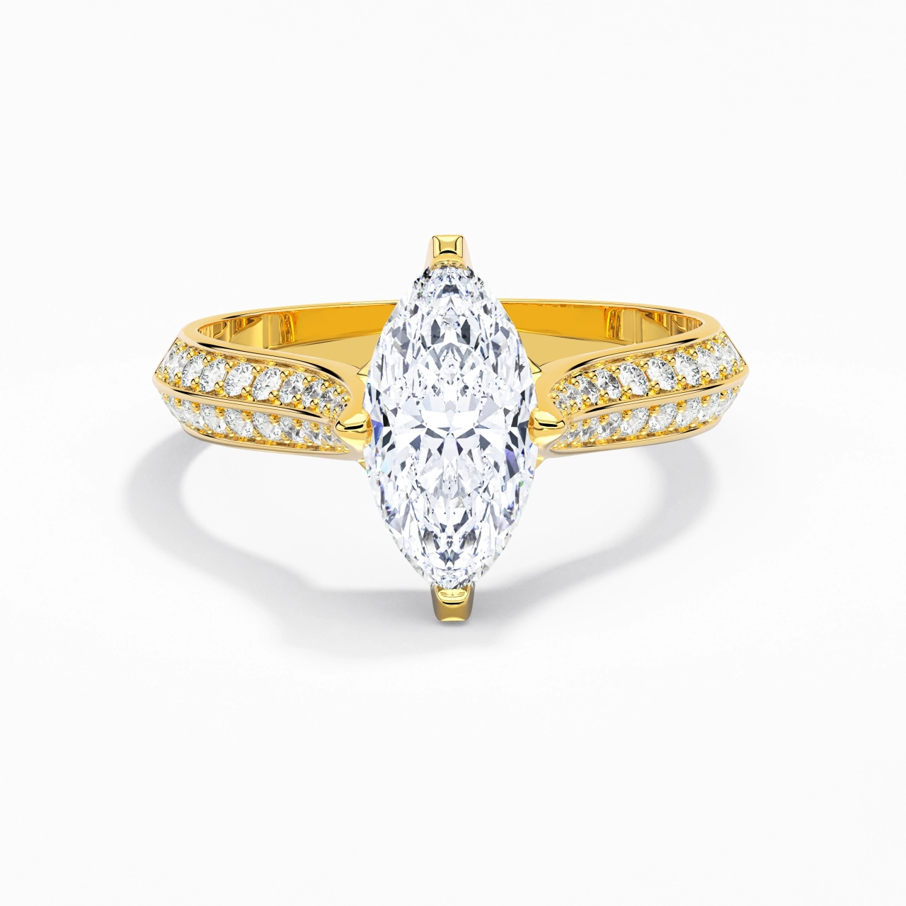 Pavé Est Ouest Bague de fiançailles 2.00ct Zircon cubique