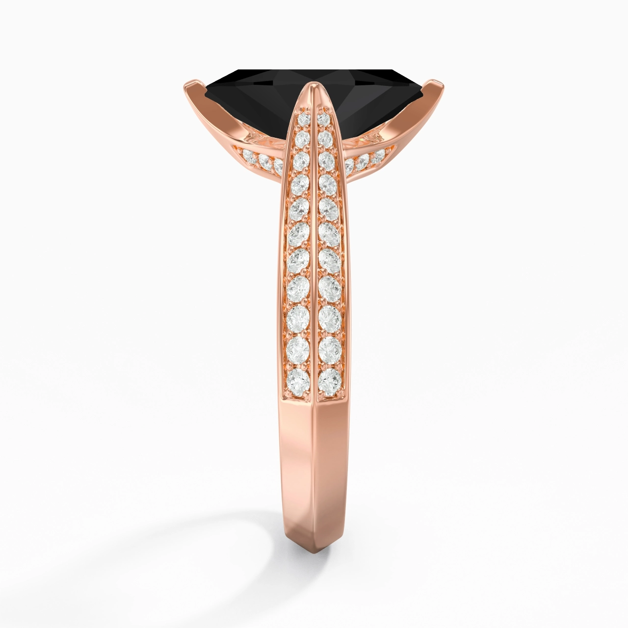 Pavé Est Ouest Bague de fiançailles 2.00ct Zircon cubique