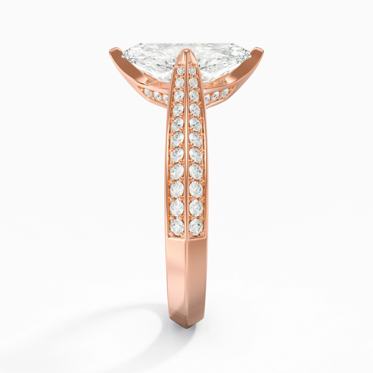 Pavé Oriente - Occidente Anillo de Compromiso 2.00ct Moissanita