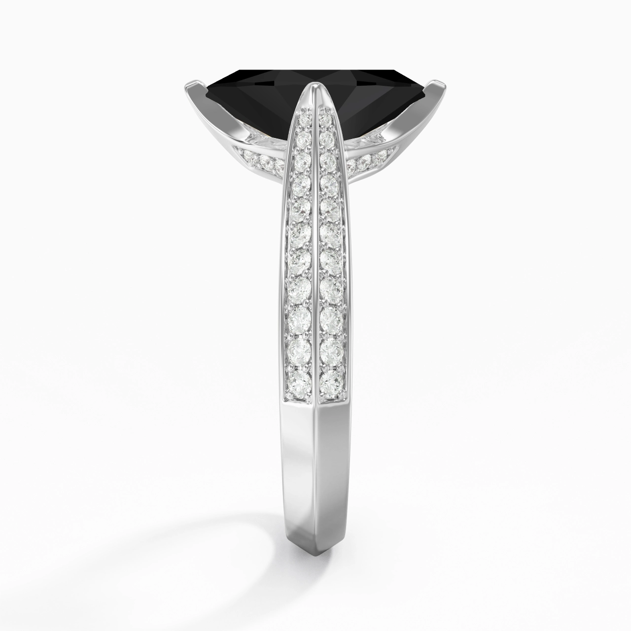 Pavé Est Ouest Bague de fiançailles 2.00ct Zircon cubique