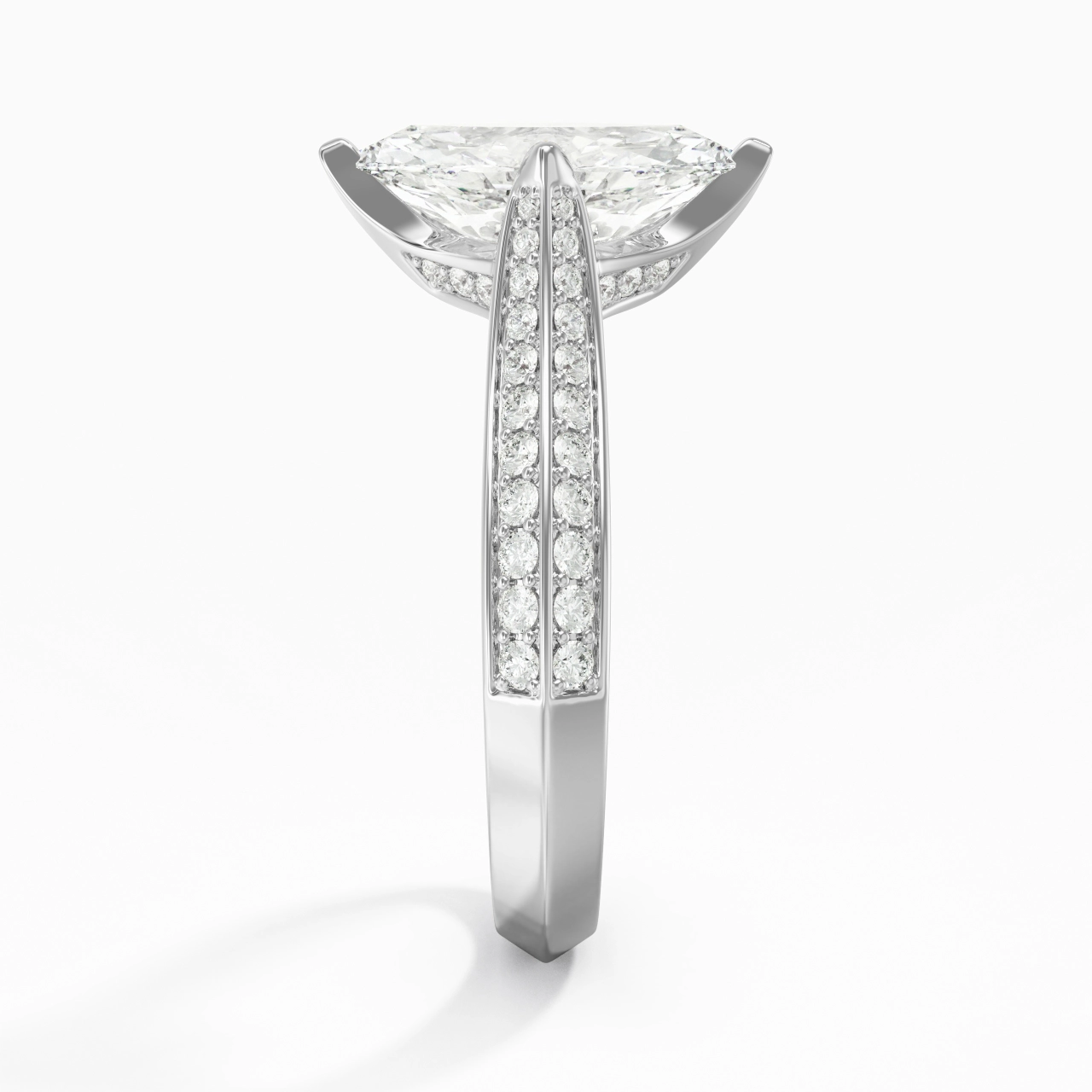 Pavé Est Ouest Bague de fiançailles 2.00ct Zircon cubique