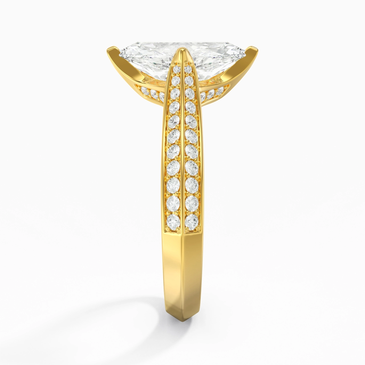 Pavé Est Ouest Bague de fiançailles 2.00ct Zircon cubique