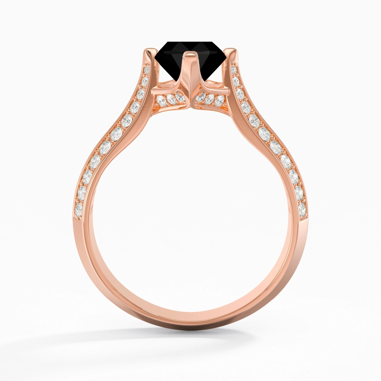 Pavé Est Ouest Bague de fiançailles 2.00ct Zircon cubique