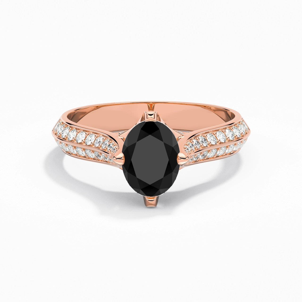 Pavé Est Ouest Bague de fiançailles 1.50ct Zircon cubique