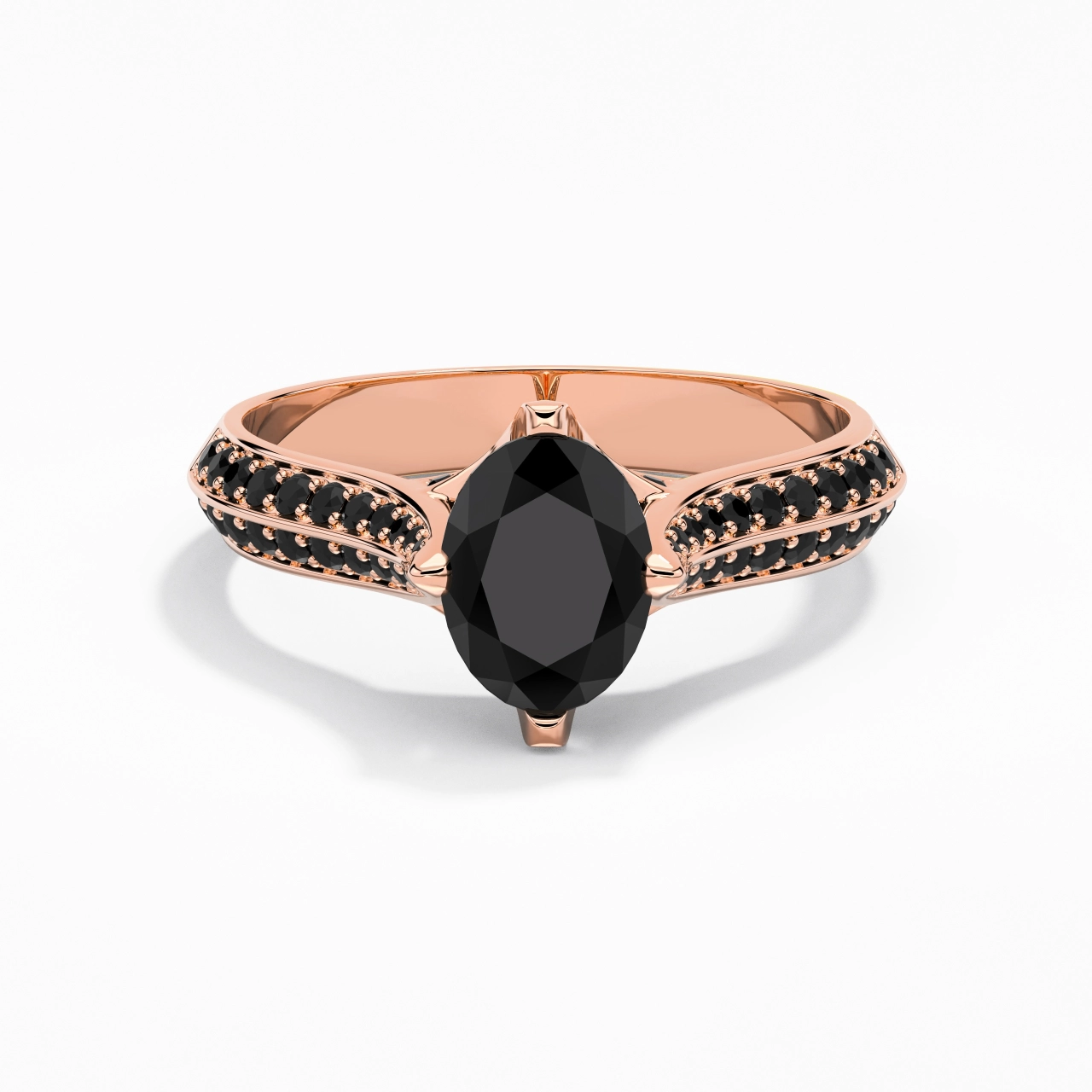 Classique Ovale 1.50ct Zircon cubique Bague de fiançailles