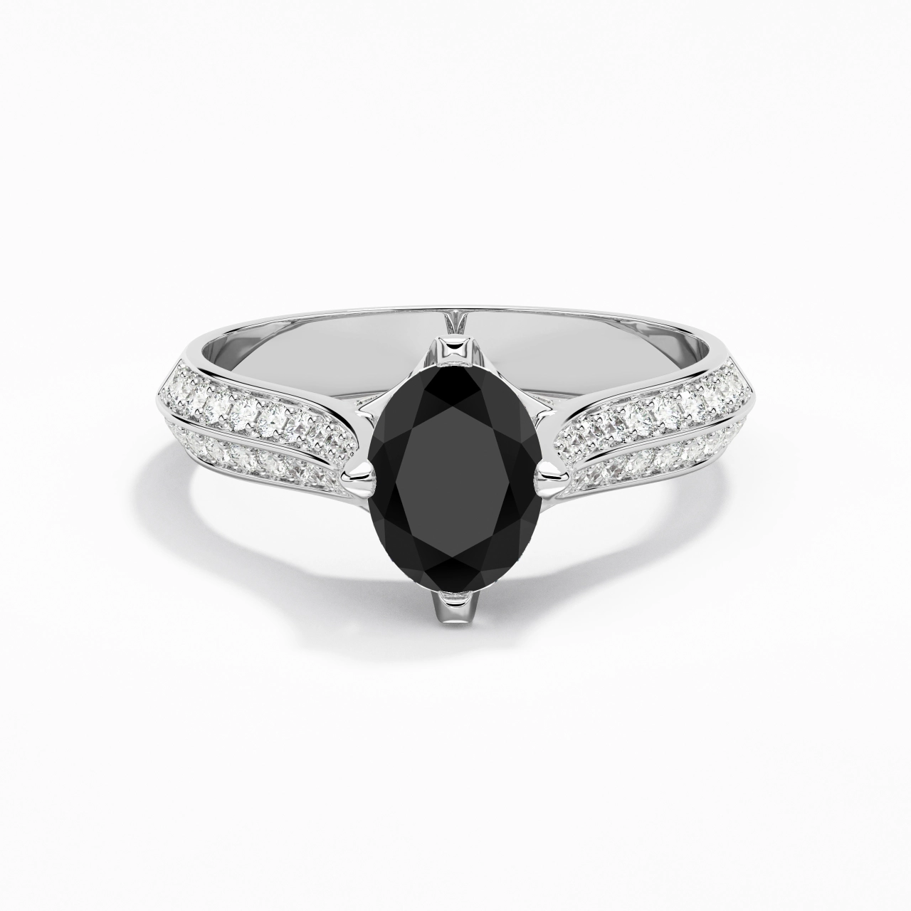 Pavé Est Ouest Bague de fiançailles 1.50ct Zircon cubique