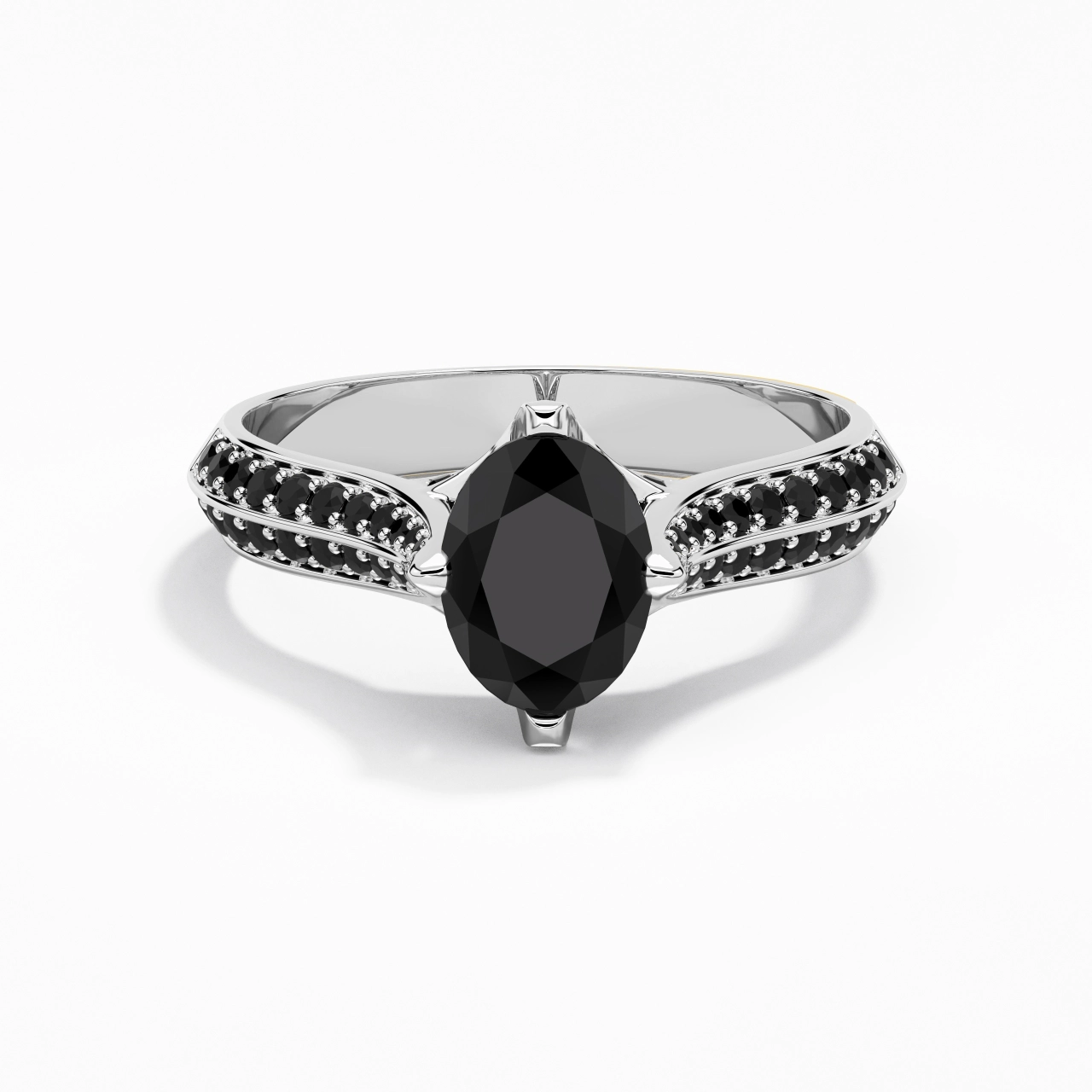 Classique Ovale 1.50ct Zircon cubique Bague de fiançailles