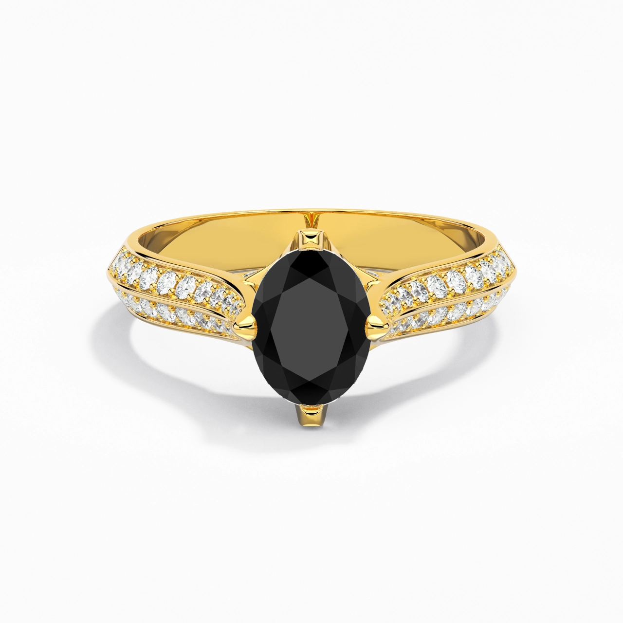 Pavé Est Ouest Bague de fiançailles 1.50ct Zircon cubique