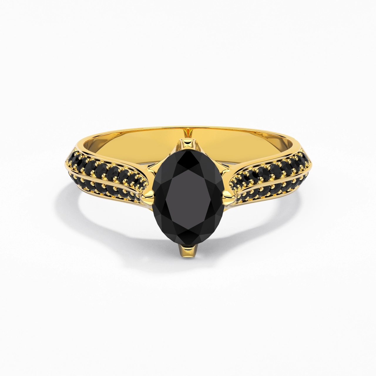 Classique Ovale 1.50ct Zircon cubique Bague de fiançailles