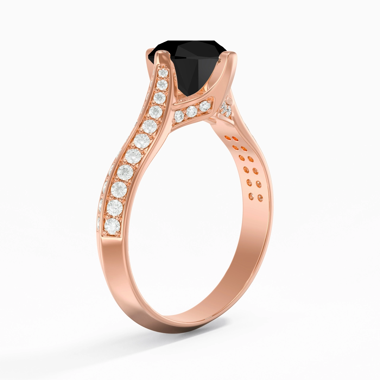 Pavé Est Ouest Bague de fiançailles 1.50ct Zircon cubique