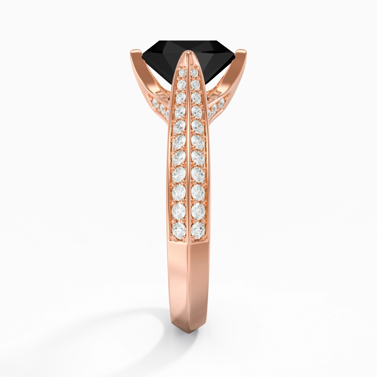 Pavé Est Ouest Bague de fiançailles 1.50ct Zircon cubique