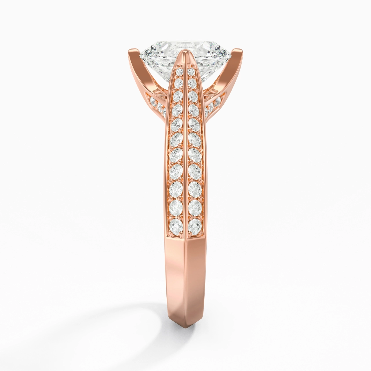 Pavé Oriente - Occidente Anillo de Compromiso 1.50ct Moissanita