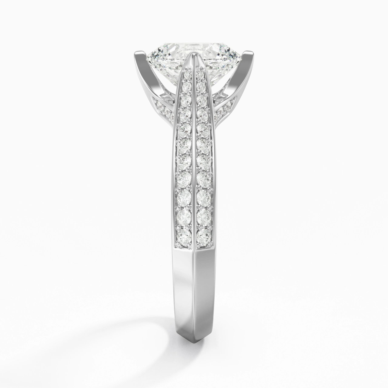 Pavé Est Ouest Bague de fiançailles 1.50ct Zircon cubique